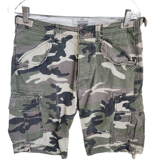 Jack & Jones Camo Cargo Shorts Mens‎ W32 UK M Ripstop Comfort Fit Button Fly - Picture 1 of 16